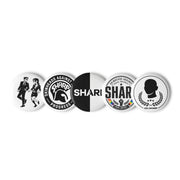 SHARP Anstecker-Set Buttons – auf Jacke – 161.sharp