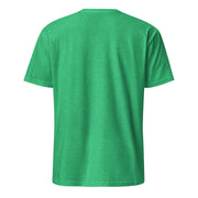 Unisex-T-Shirt in Irischgrün meliert – unbedruckte Rückansicht