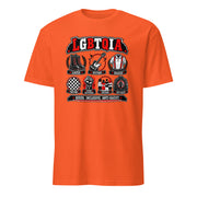 Unisex-T-Shirt in Orange mit 161.SHARP LGBTQIA-Print „Queer. Inclusive. Anti-Racist.“ – Vorderansicht