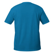 Saphirblaues Unisex-T-Shirt – Rückansicht