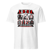 Unisex-T-Shirt in Weiß mit 161.SHARP LGBTQIA-Print „Queer. Inclusive. Anti-Racist.“ – Vorderansicht