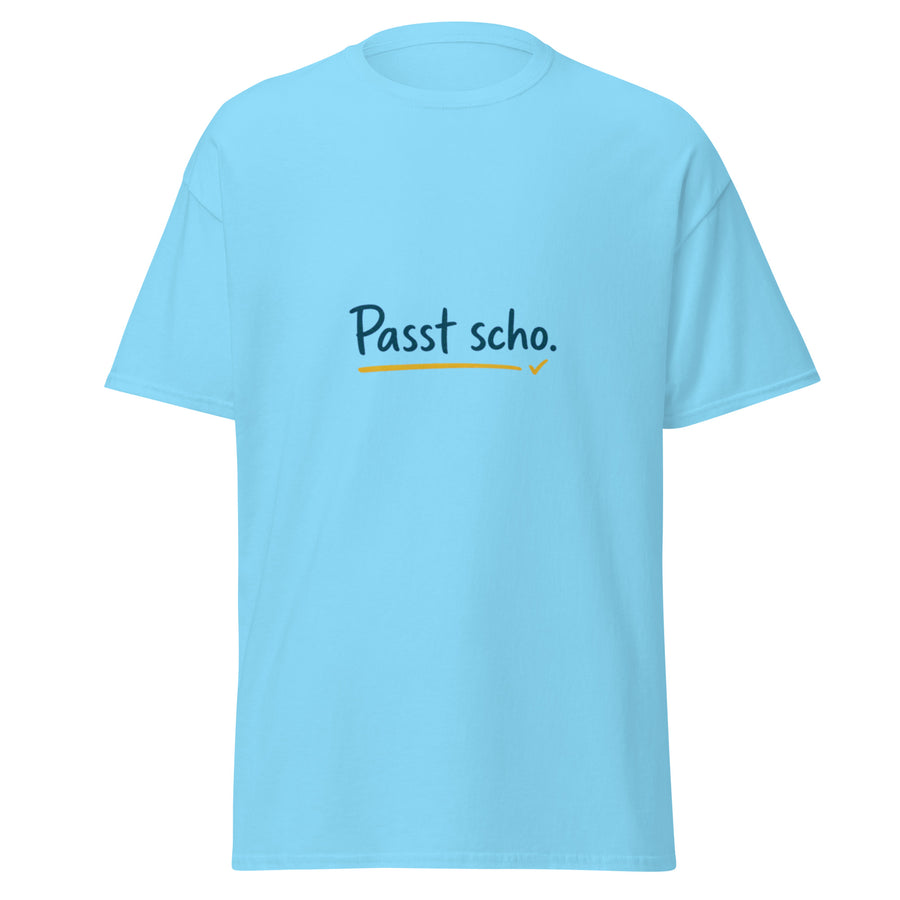 FiAMi Fun Klassisches Unisex T‑Shirt – Himmelblau – Vorderseite – FiAMi Fun