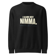 Schwarzes Unisex-Sweatshirt mit Rundhalsausschnitt und cremefarbenem Schriftzug „I kann heit nimma."